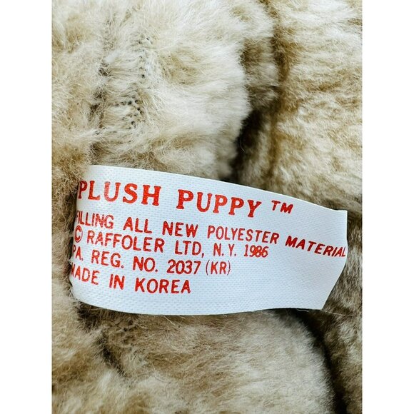 Plush Puppy Raffoler Brown Stuffed Animal Toy Droopy Eyes Dog 1986 Vintage - Picture 8 of 8